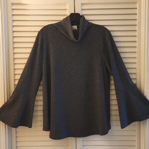 Anthropolgie Bell Sleeve Top Gray S